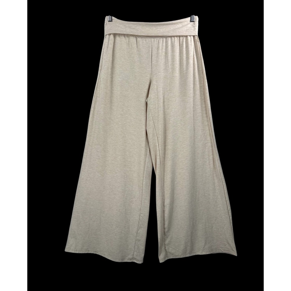 Manifest Offline Lounge Pants sz L Oatmeal Wide Leg Foldover Waist lounge lagen
